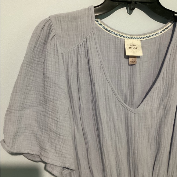 Knox Rose Dress Light Blue Size Small Pockets 100% Cotton - Picture 2 of 7